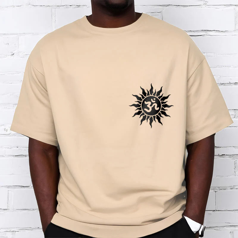 Buddha Stones Sun OM Symbol Design Tee T-shirt