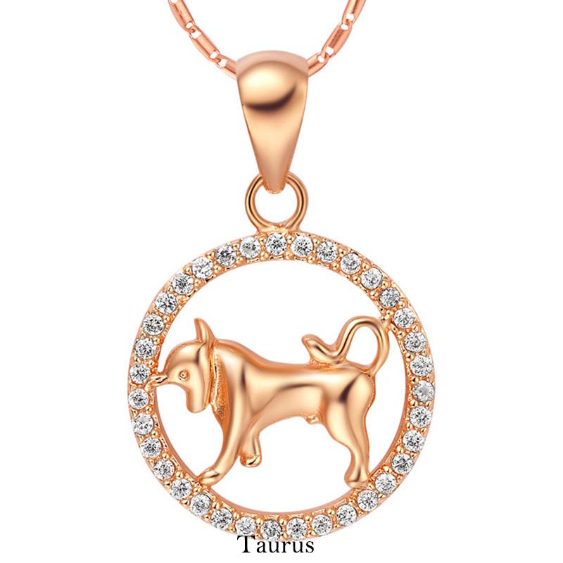 12 Constellations of the Zodiac Rhinestone Luck Necklace Chain Pendant (Extra 30% Off | USE CODE: FS30)