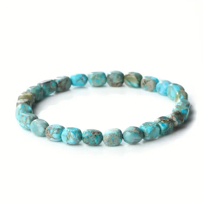 Buddha Stonesnatural Colorful Emperor Stone Oval Square Beads Anti-stress Bracelet