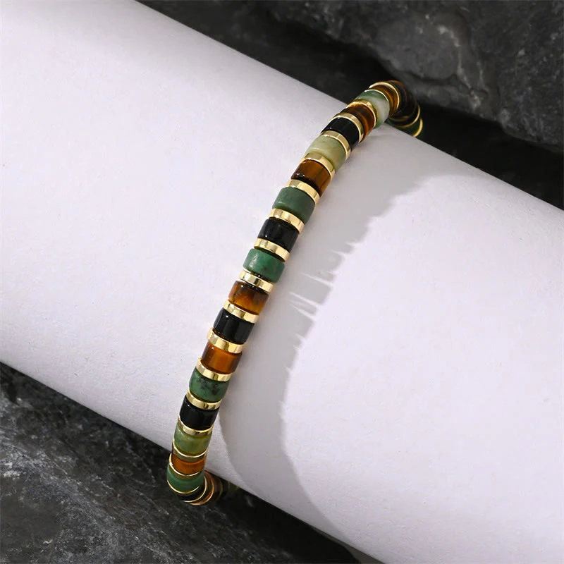Buddha Stones Natural Hematite Tiger Eye Stones Support Bracelet