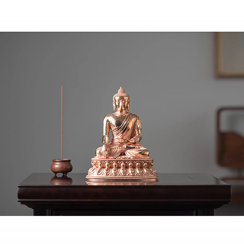 Buddha Stones Gautama Shakyamuni Buddha Figurine Serenity Copper Statue Home Decoration