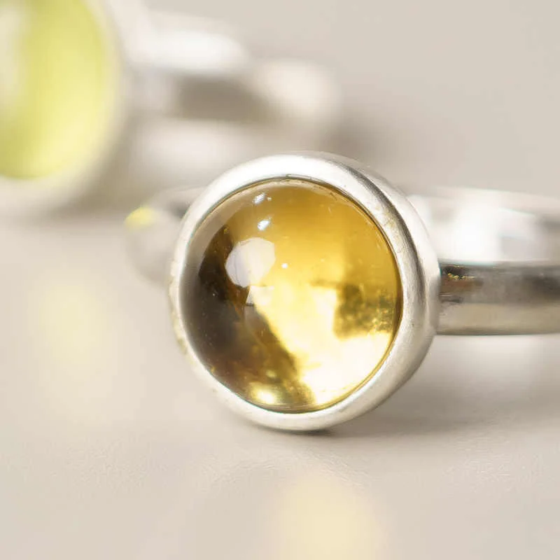 Buddha Stones Natural 925 Sterling Silver Citrine Adjustable Protection Ring