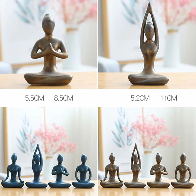 Buddha Stones Abstract Yoga Meditation Exercise Ceramics Spiritual Figurine Sculpture Decoration