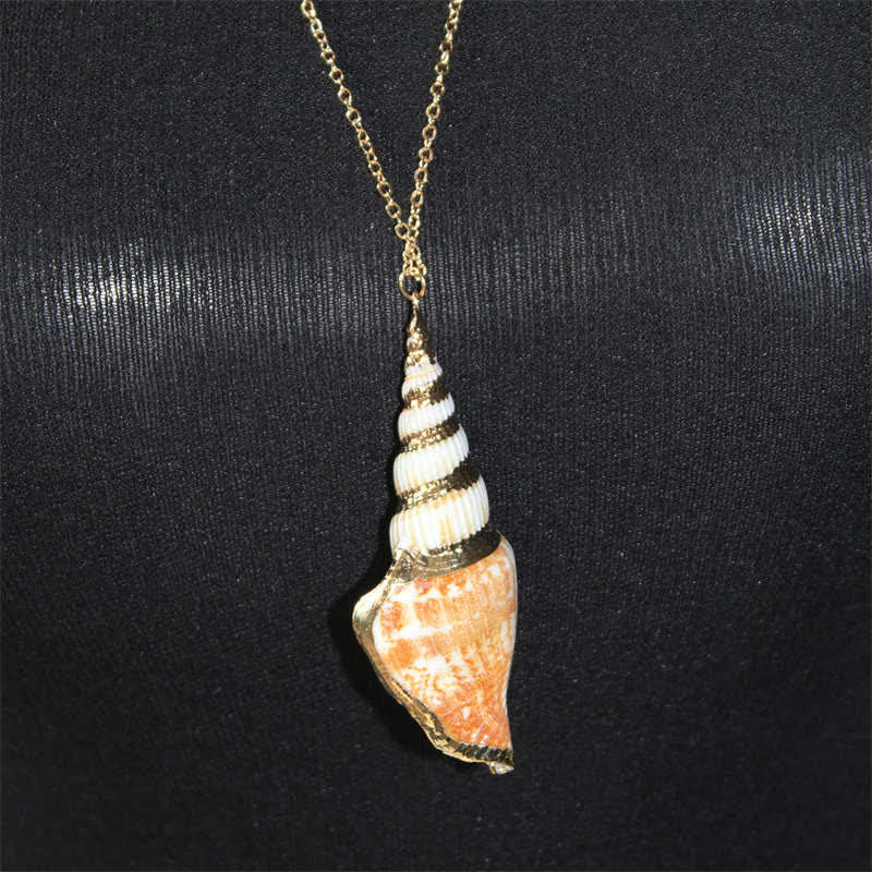 Buddha Stones Natural Shankha Conch Shell Seashell Lucky Necklace Pendant