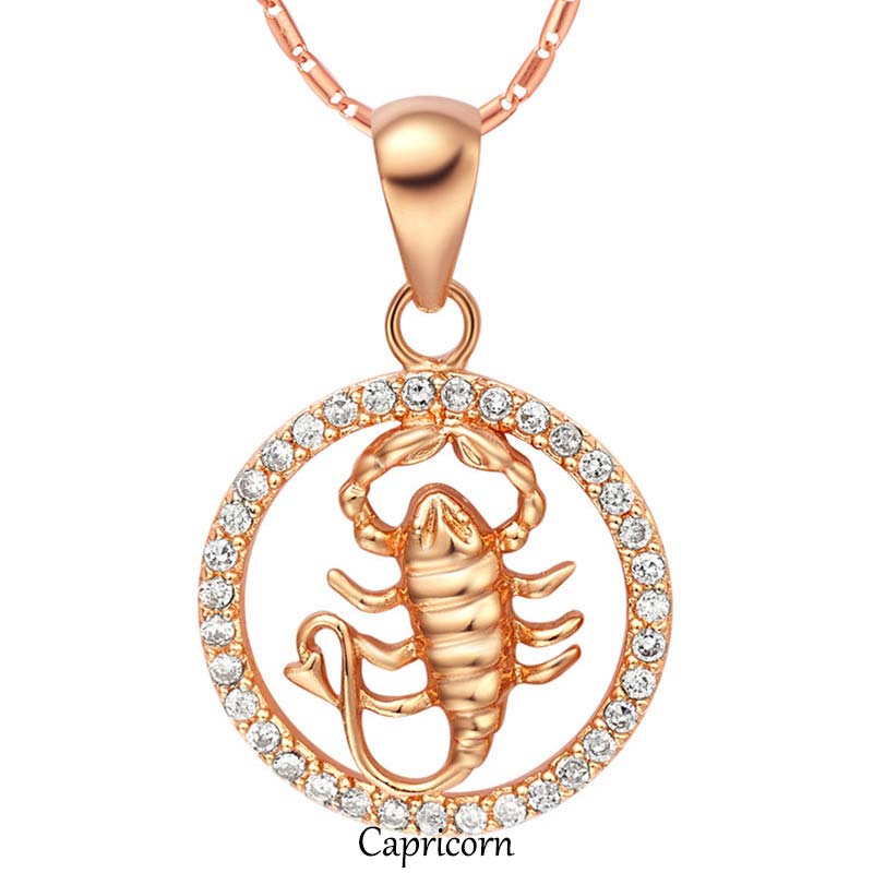 12 Constellations of the Zodiac Rhinestone Luck Necklace Chain Pendant (Extra 30% Off | USE CODE: FS30)