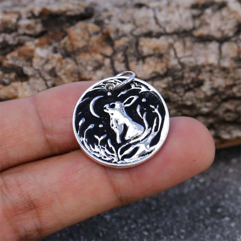 Year of the Rabbit Carving Bunny Hares Happiness Necklace Pendant (Extra 40% Off | USE CODE: FS40)