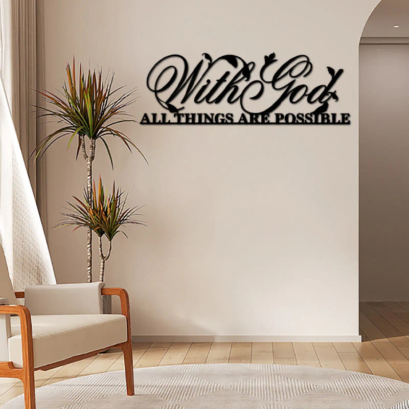 Buddha Stones With God All Things Are Possible Metal Sign Wall Art