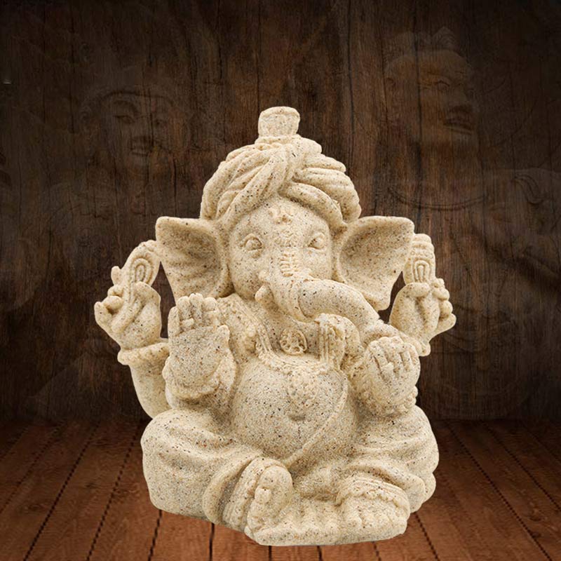 Buddha Stones Ganesh Ganpati Elephant Statue Blessing Protection Home Decoration