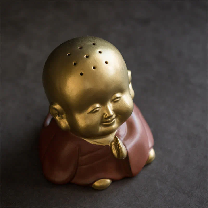 Buddha Stones Little Buddha Laughing Buddha Ceramic Healing Incense Burner