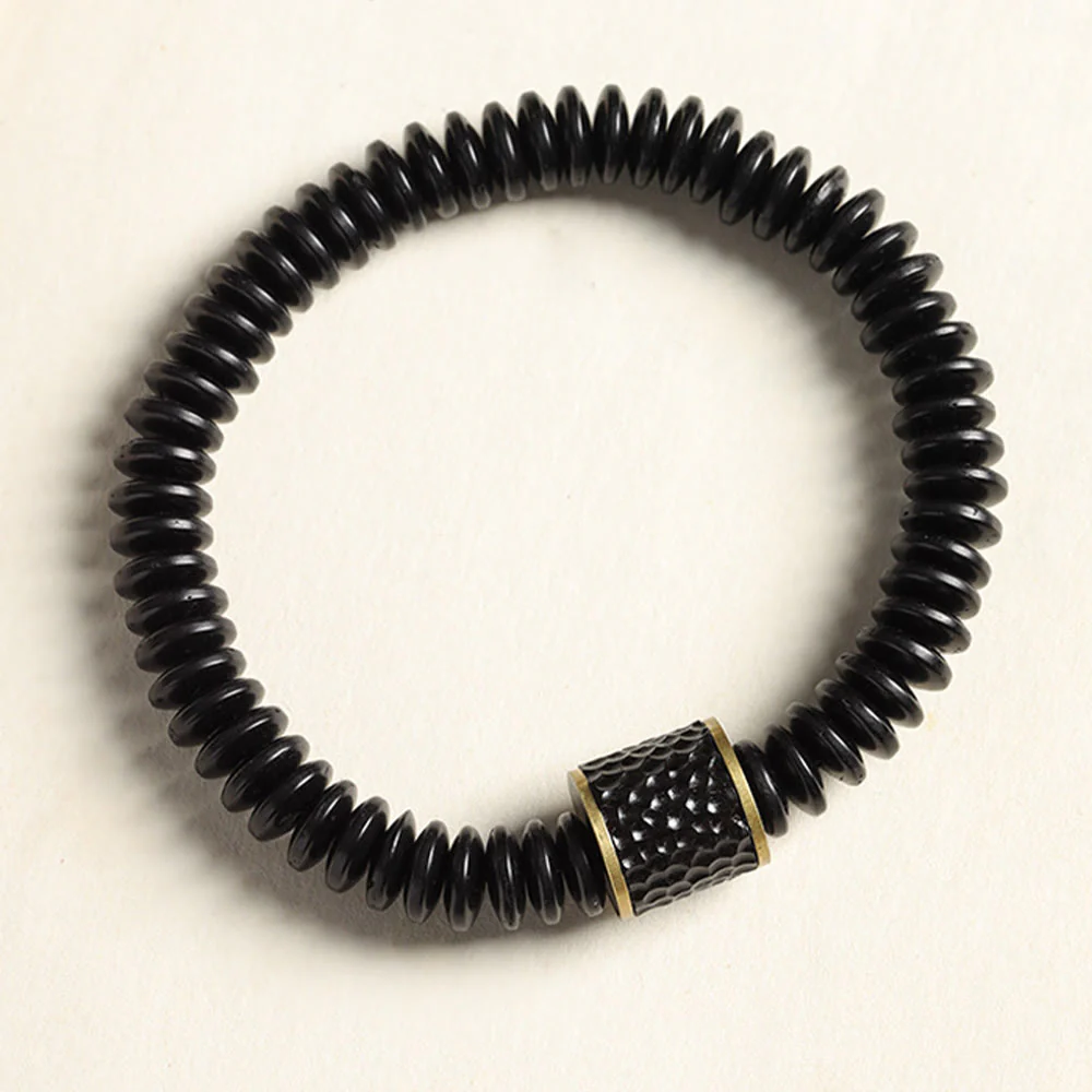 Buddha Stones Tibetan Coconut Shell Auspicious Clouds Positive Bracelet