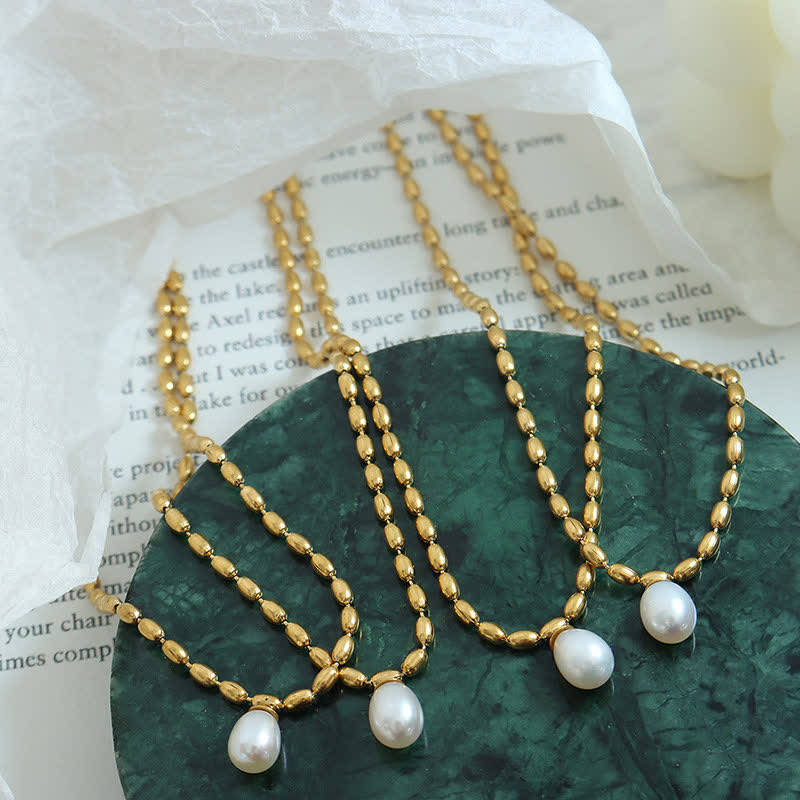 Buddha Stones Pearl Bead Peace Necklace Pendant