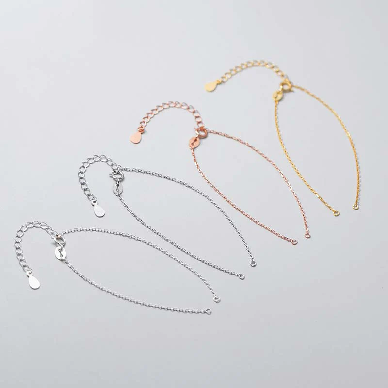 Buddha Stones 925 Sterling Silver Semi-finished Chain Blessing Bracelet