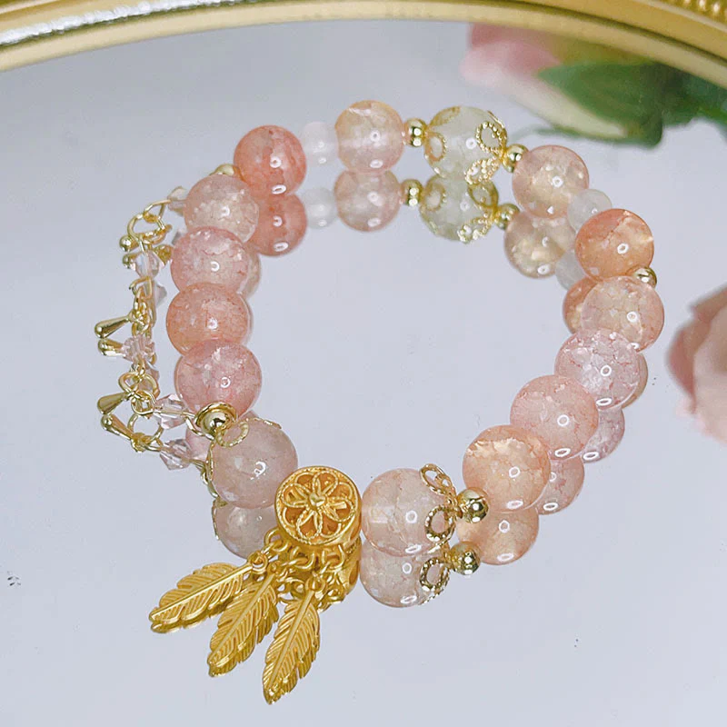 Buddha Stones Glass Bead Dream Catcher Protection Charm Bracelet