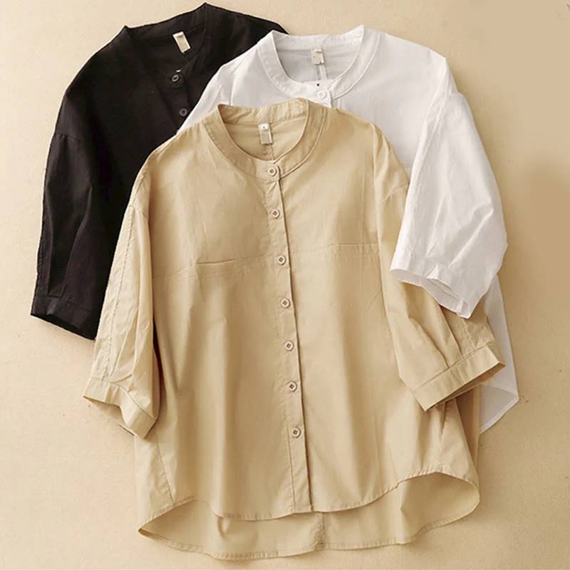 Buddha Stones 2pcs Women's Three-quarter Sleeve Shirt Harem Pants Meditation Clothing Set