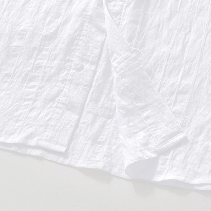 Buddha Stones Commute Plain Buttons Men's Short Sleeve Shirt With Pockets