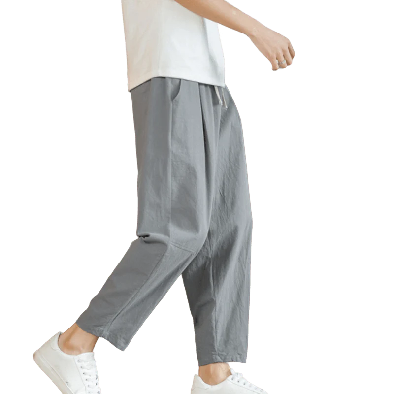 Buddha Stones Summer Men's Cotton Pants With Pockets