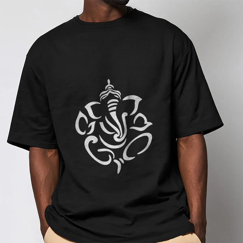 Buddha Stones Ganesh Elephant Sketch Illustration Tee T-shirt