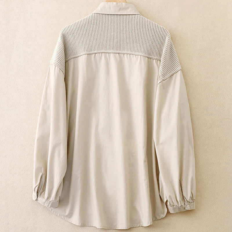 Buddha Stones Plain Stand Collar Women's Cotton Corduroy Jacket