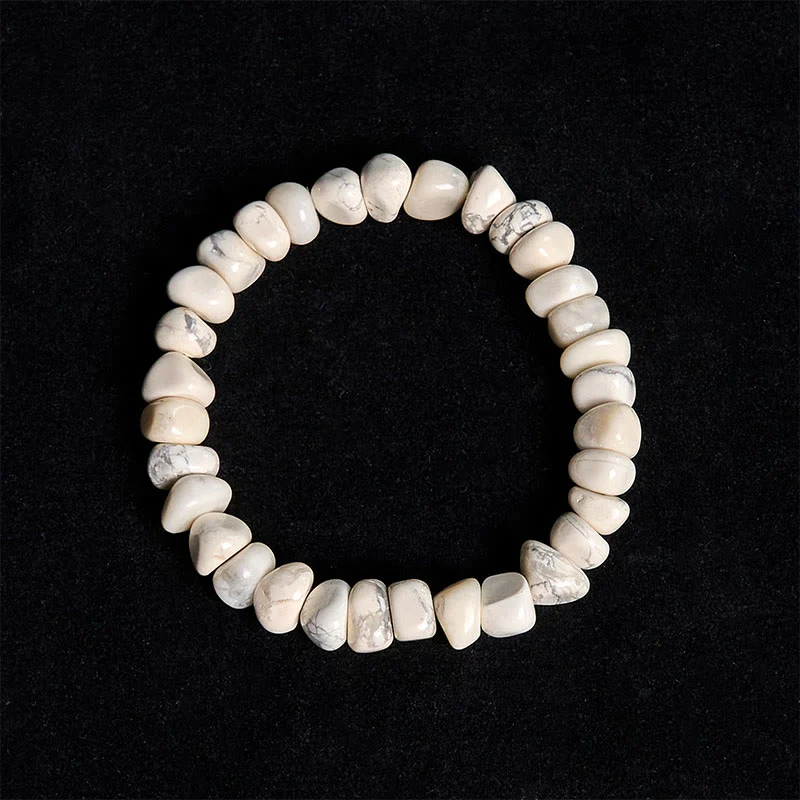 Buddha Stones White Turquoise Irregular Blocks Courage Bracelet