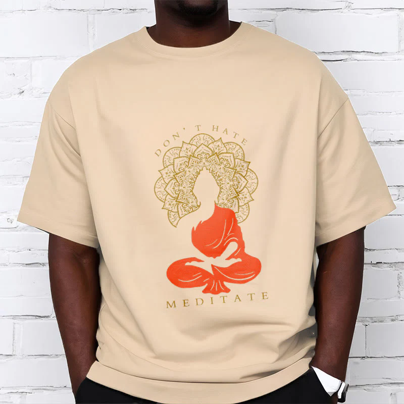 Buddha Stones Casual Meditative Buddha Mandala Pattern Cotton Tee T-Shirt