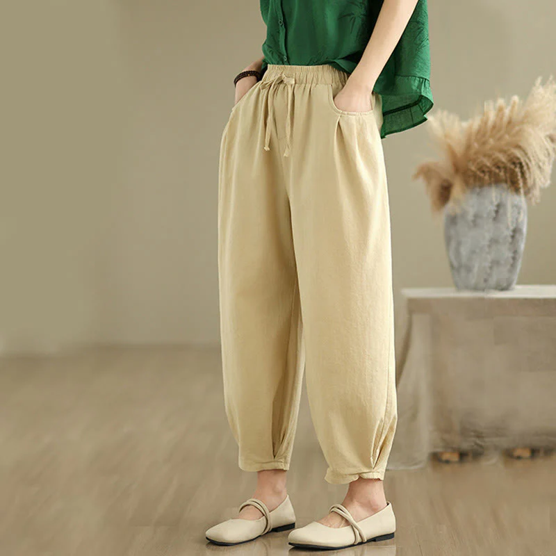 Buddha Stones 2pcs Casual Women's Short Sleeve Shirt Harem Pants Meditation Clothing Set