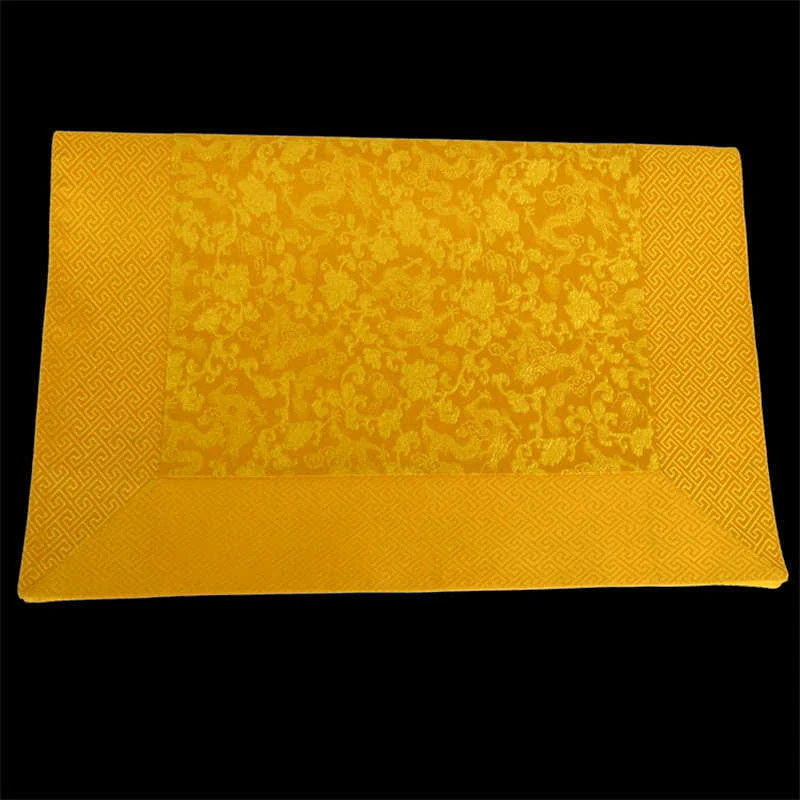 Buddha StonesPrayer Altar Flower Dragon Pattern Tibetan Auspicious Symbols Jacquard Mat