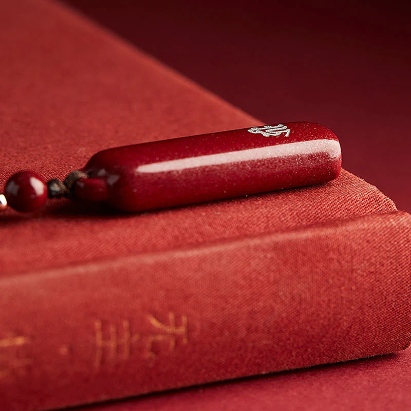 Buddha Stones Chinese Zodiac Natal Buddha Cinnabar Amulet Protection String Necklace Pendant