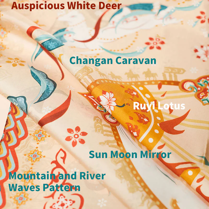 Buddha Stones Dunhuang Riyue Mountain 100% Mulberry Silk Scarf Dunhuang Shawl