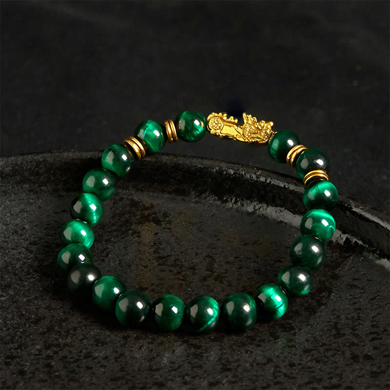 Buddha Stones Various Color Tiger Eye Beads Spacer Beads Pixiu Wealth Courage Bracelet
