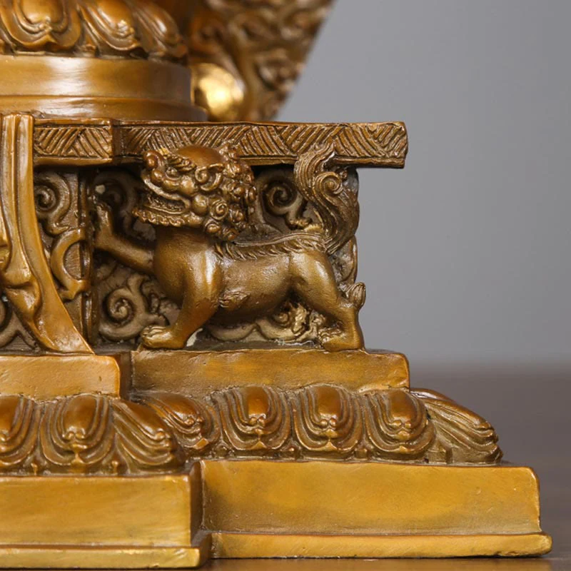 Buddha Stones Handmade Thousand-armed Avalokitesvara Kwan Yin Wealth Brass Copper Statue Decoration