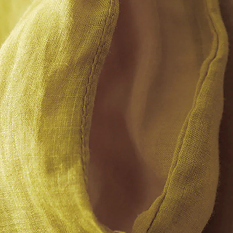 Buddha Stones Simple Design Drawstring Linen Women's Wide Leg Pants With Pockets