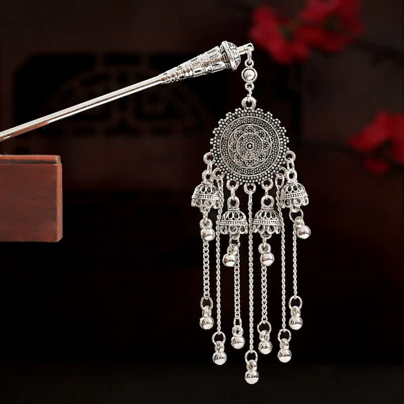Buddha Stones Water Drop Lily of the Valley Flowers Tassels Confidence Hairpin