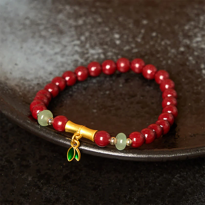 Buddha Stones Cinnabar Bamboo Concentration Bracelet
