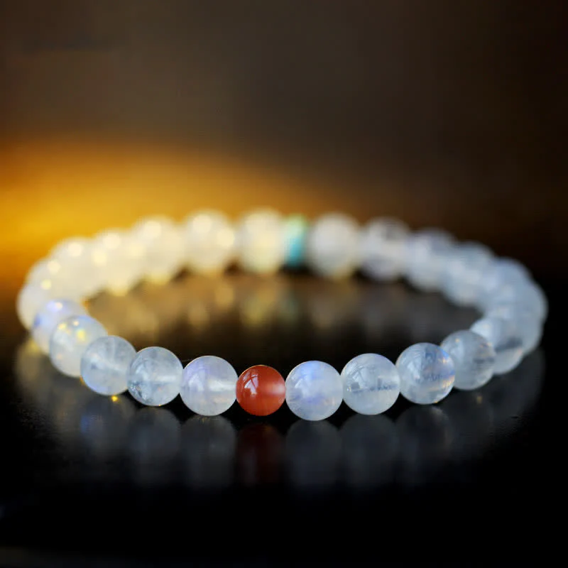 Buddha Stones Moonstone Calm Healing Positive Bracelet