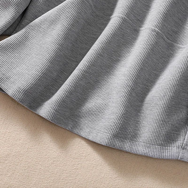 Buddha Stones Plain Lapel Women's Cotton Jacket With Pockets