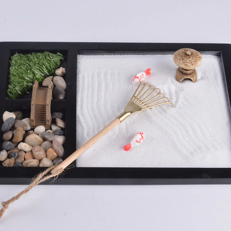 Buddha Stones Koi Fish Small Bridge Calm Peace Meditation Zen Garden Decoration