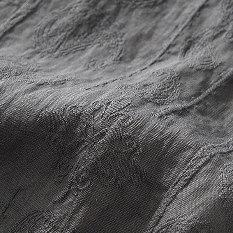 Buddha Stones Commute Plain Buttons Men's Short Sleeve Shirt With Pockets