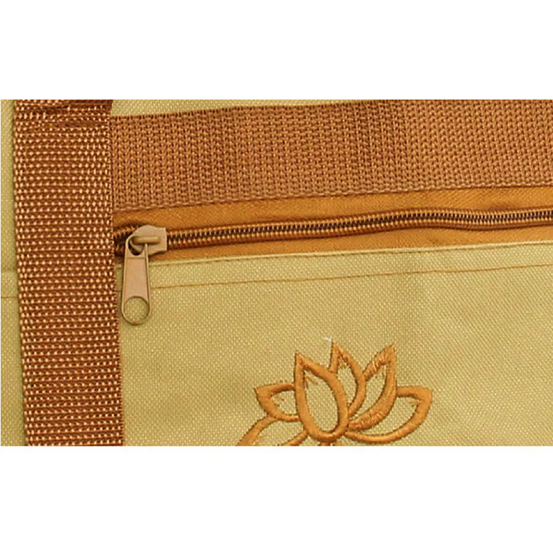Buddha Stones Spiritual Mind Practice Lotus Embroidery Pattern Canvas Shoulder Bag Tote Bag