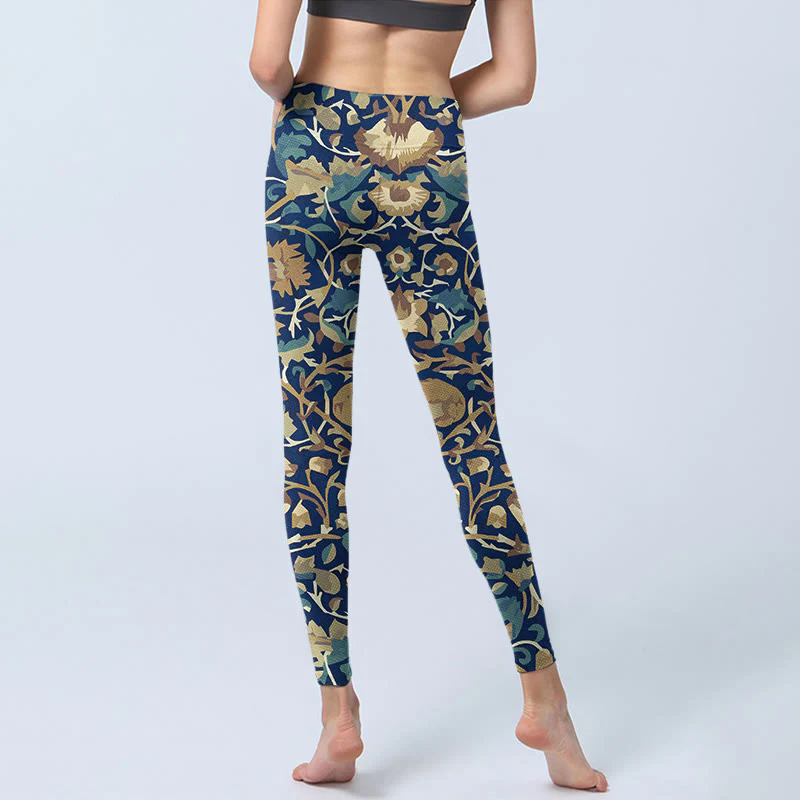 Buddha Stones Interconnected Lotus Flowers Pattern Gym Leggings Women's Yoga Pants