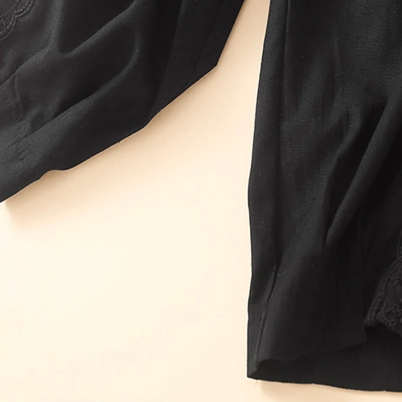 Buddha Stones Plain Lace Women's Harem Cotton Linen Pants With Pockets