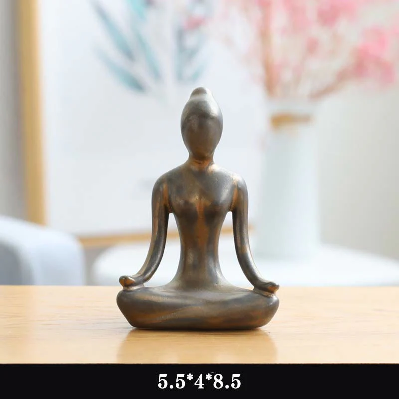 Buddha Stones Abstract Yoga Meditation Exercise Ceramics Spiritual Figurine Sculpture Decoration