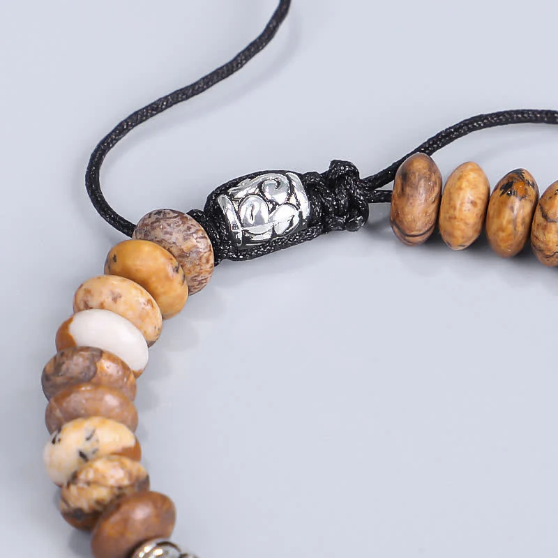 Buddha Stones Picture Jasper Positive Beads String Bracelet