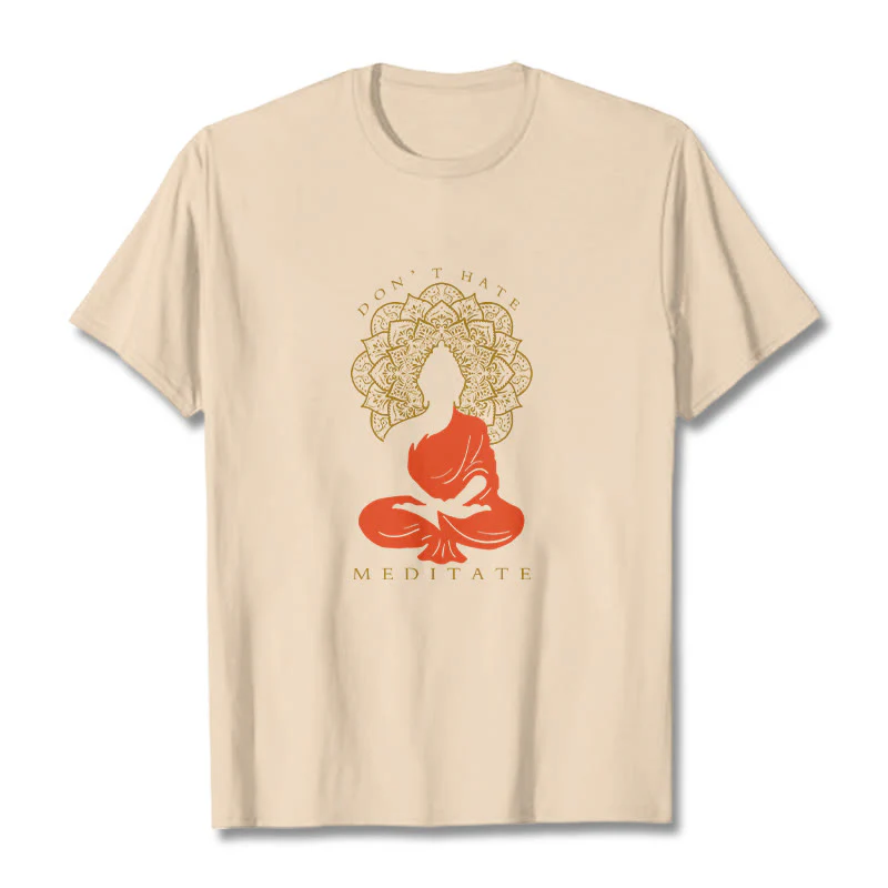 Buddha Stones Casual Meditative Buddha Mandala Pattern Cotton Tee T-Shirt