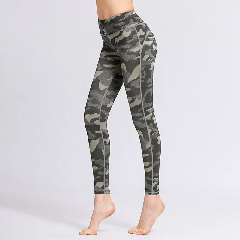 Buddha Stones Camo Print Sports Fitness Yoga High Waist Leggings Women's Yoga Pants