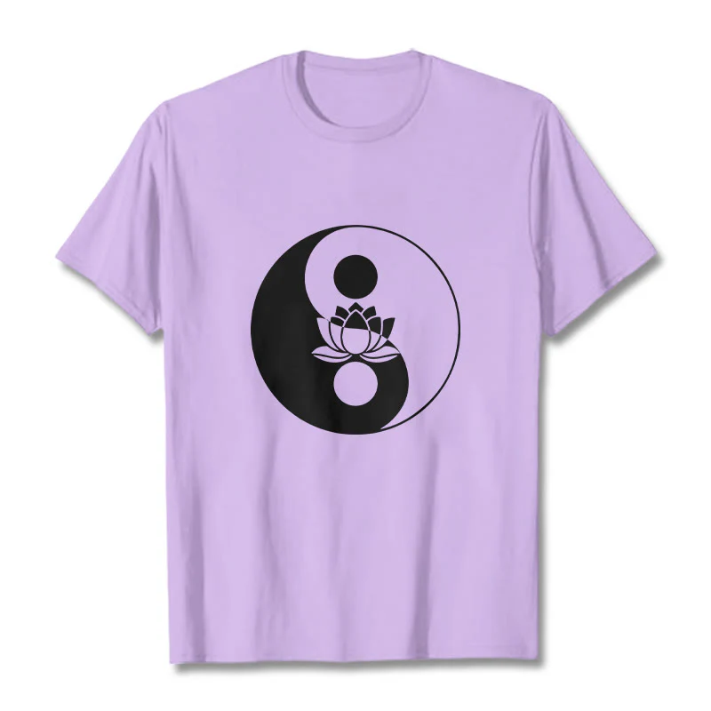 Buddha Stones Yin Yang Lotus Flower Tee T-shirt