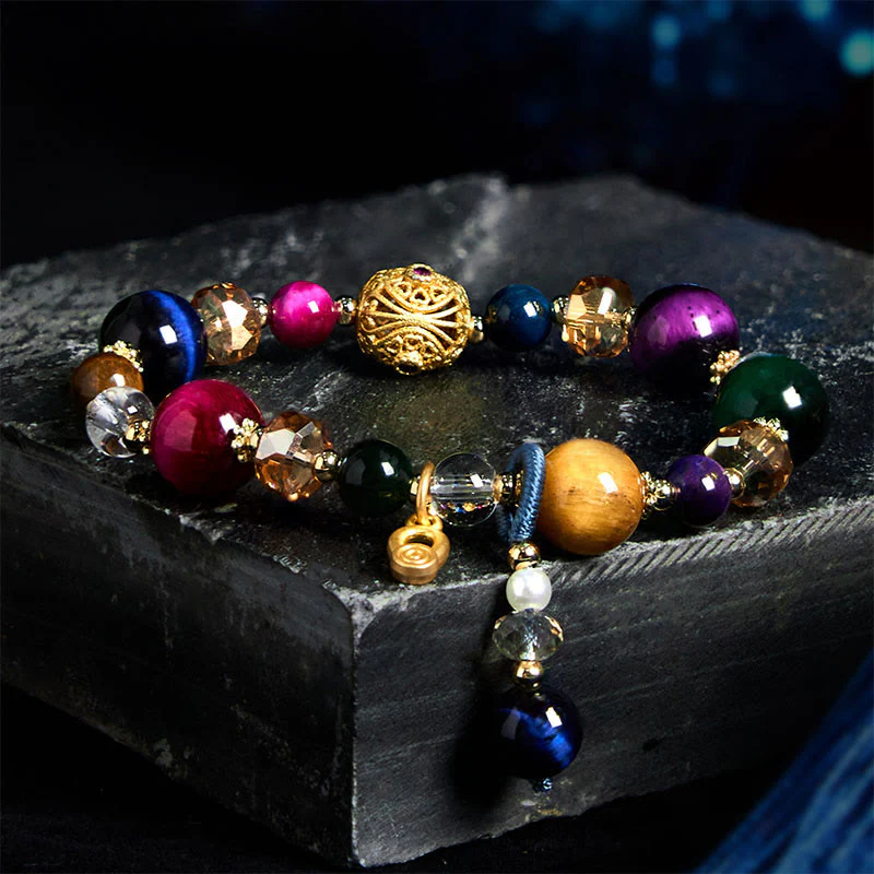 Buddha Stones Natural Colored Tiger Eye Stone Weight Balance Bracelet