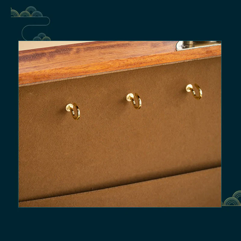 Buddha Stones Antique Handmade Rosewood Jewelry Storage Box Lockable Large Double Layer Flower Wooden Gift Organizer Box