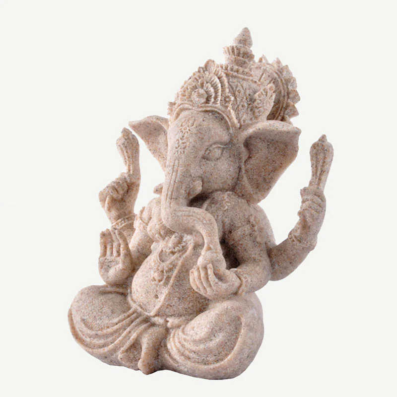 Buddha Stones Ganesh Ganpati Elephant Statue Wealth Blessing Home Decoration