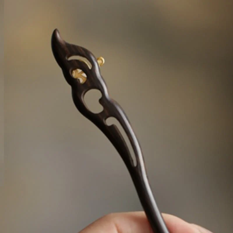 Buddha Stones Auspicious Cloud Sandalwood Rabbit Protection Hairpin