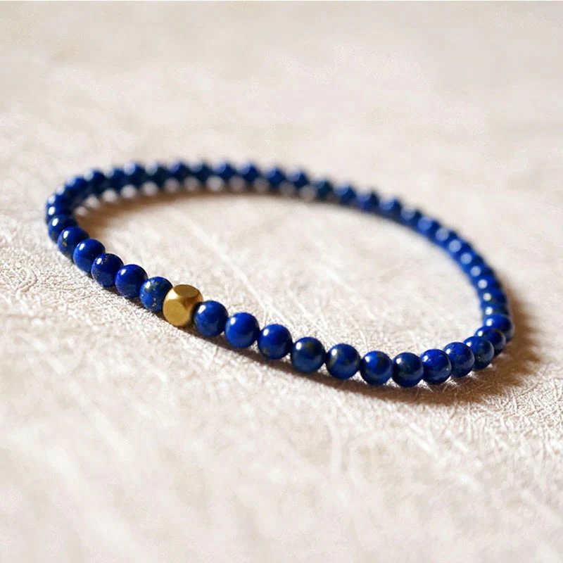 Buddha Stones 4mm Ultra-thin Lazurite Beads Self Care Bracelet